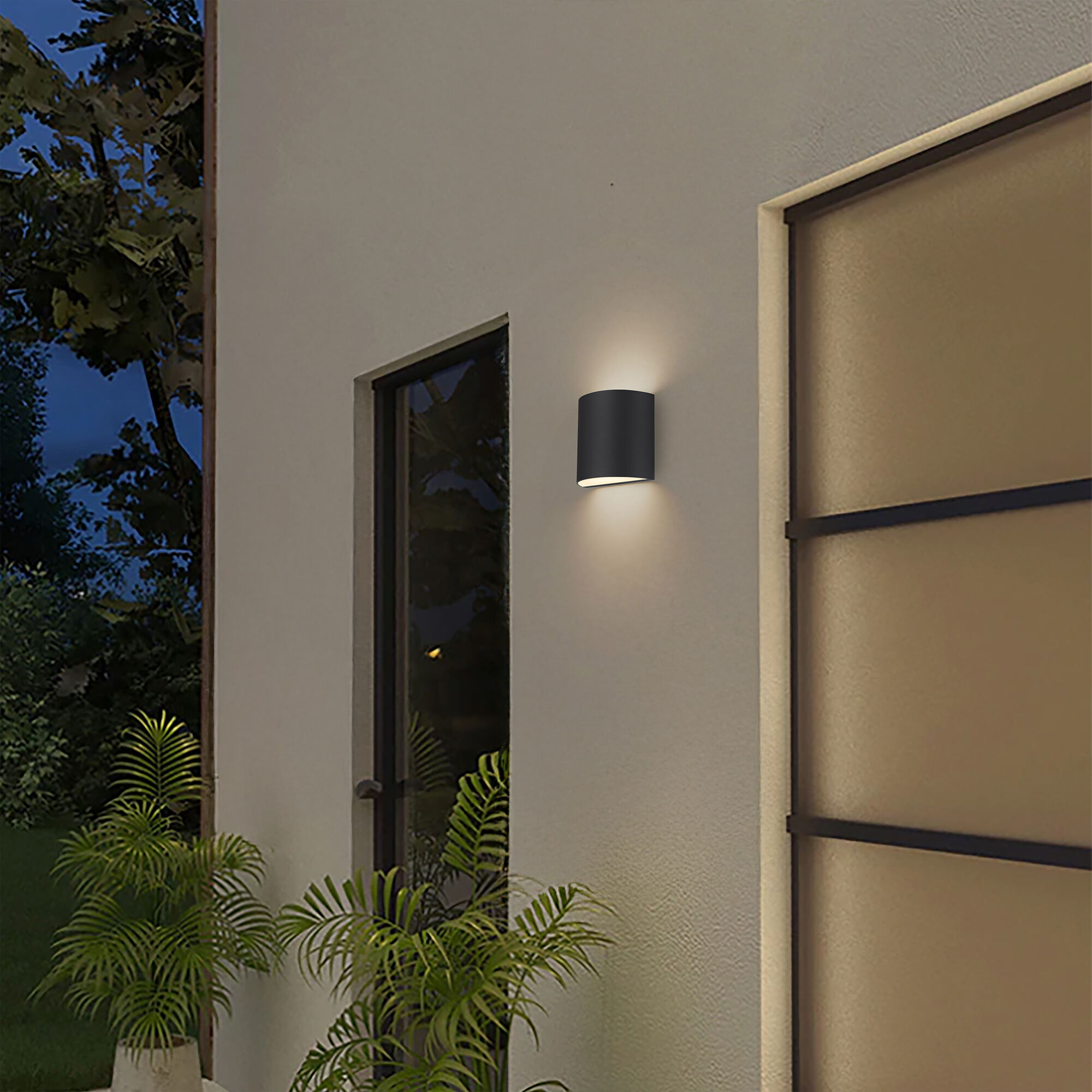 Veil LED 4.63 inch Sand Black Outdoor Wall Sconce